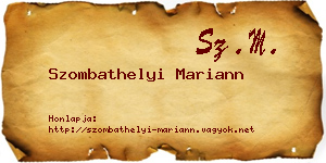 Szombathelyi Mariann névjegykártya