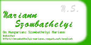 mariann szombathelyi business card